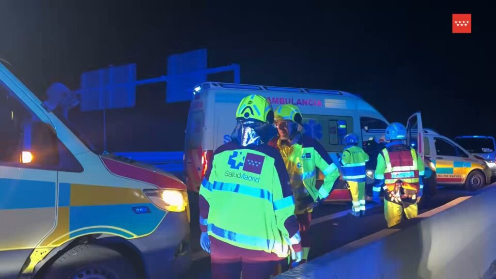 Moto accidentada en la M-407 a la altura de Humanes de Madrid