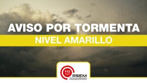 Mapa aviso amarillo tormentas en Madrid este viernes