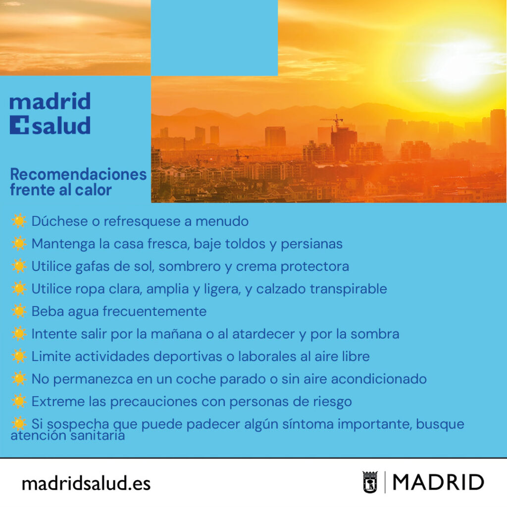 Vista de Madrid con alerta por altas temperaturas y ola de calor