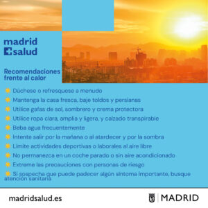Vista de Madrid con alerta por altas temperaturas y ola de calor