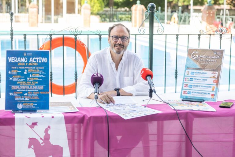 Vista de piscina municipal San Roque actividades verano Guadalajara