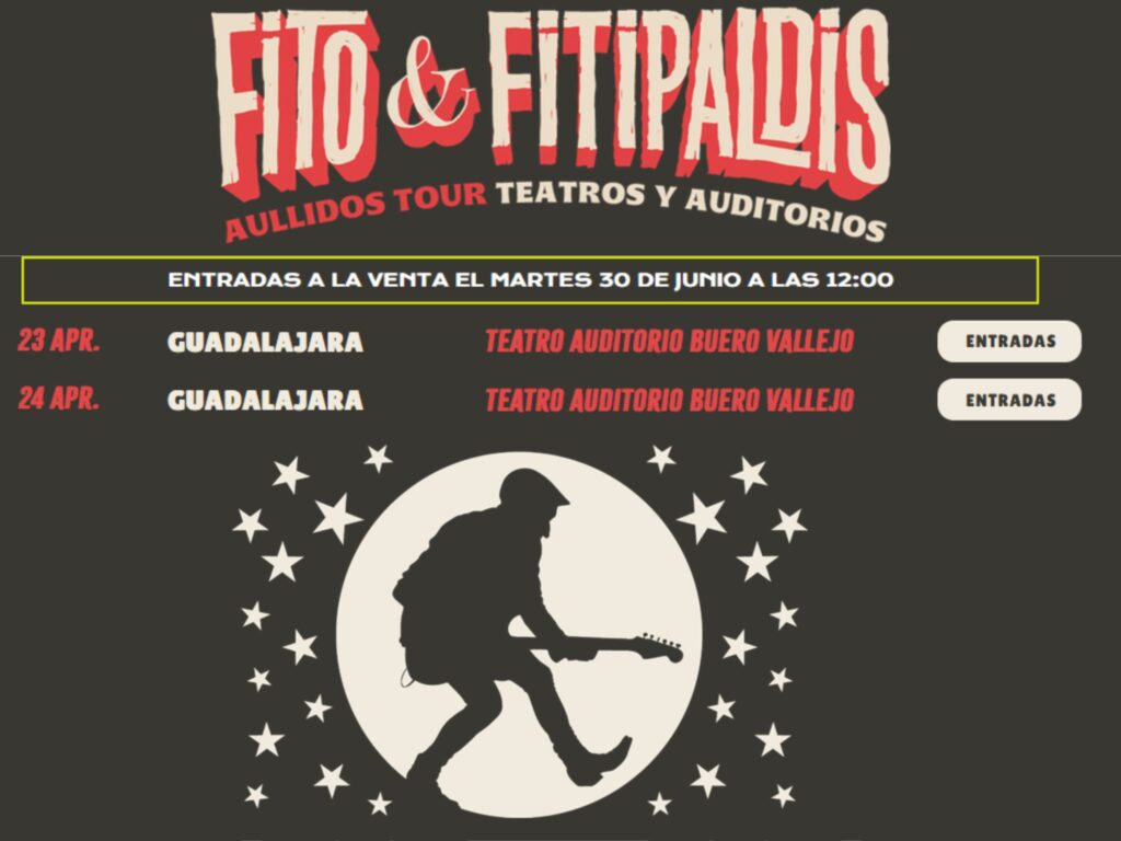 Fito y Fitipaldis en concierto en teatro Buero Vallejo Guadalajara