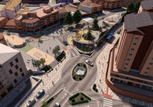 Obras de humanización calle Cardenal González en Guadalajara