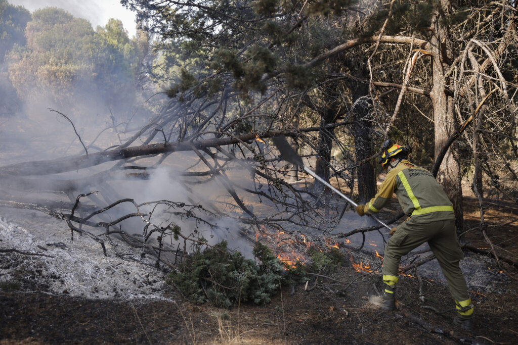 Mapa de la Sierra Oeste mostrando zonas afectadas por incendio en Madrid