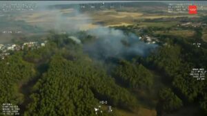 Helicópteros y bomberos extinguen incendio forestal en Villalbilla