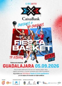 Cartel oficial torneo 3x3 CaixaBank en Guadalajara 2026