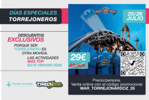 Cartel promoción descuentos parques tematicos torrejon de ardoz