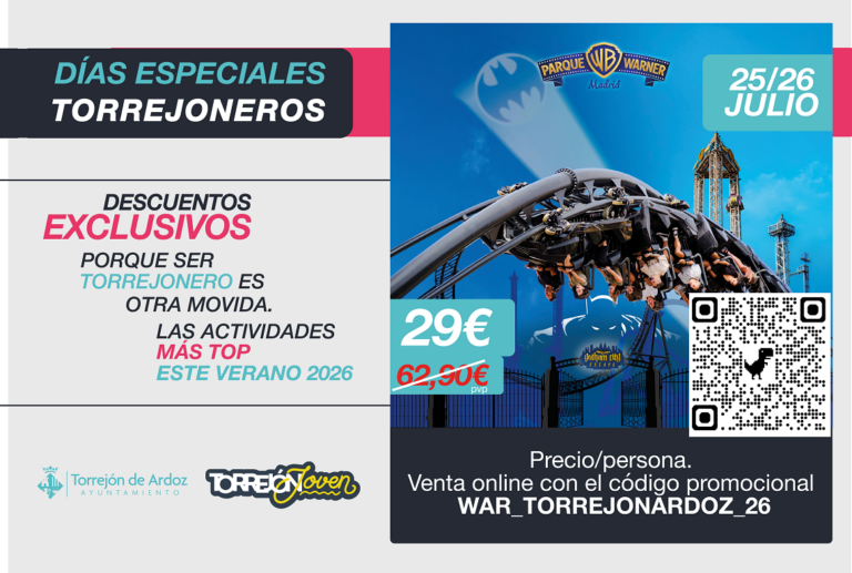 Cartel promoción descuentos parques tematicos torrejon de ardoz