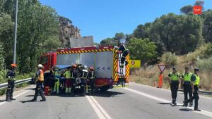 Lugar de accidente y rescate en carretera M-501 Pelayos de la Presa