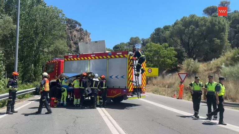 Lugar de accidente y rescate en carretera M-501 Pelayos de la Presa