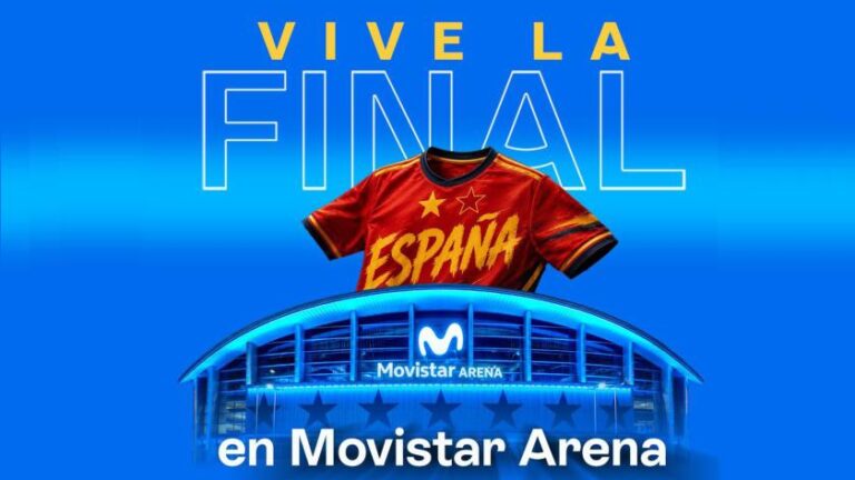 Cartel final mundial 2026 en Movistar Arena Madrid