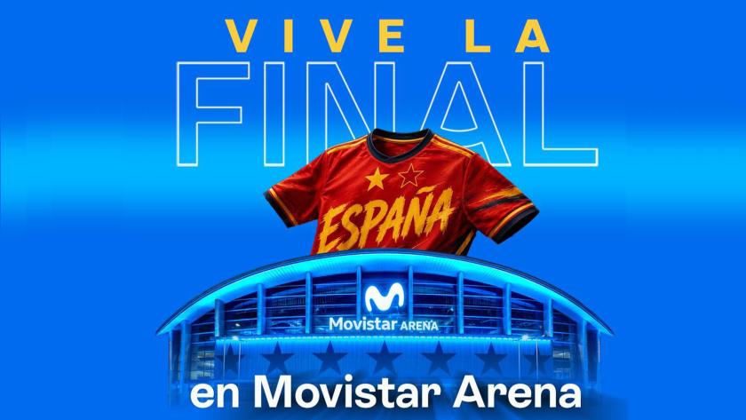 Cartel final mundial 2026 en Movistar Arena Madrid