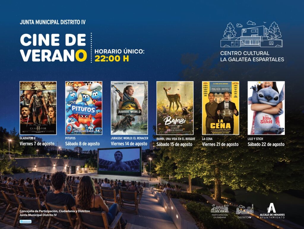 Cartel del Cine de Verano en La Galatea Alcalá de Henares