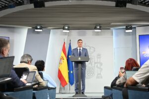 Pedro Sánchez en la rueda de prensa del Consejo de Ministros que aprobó los nuevos decretos de vivienda